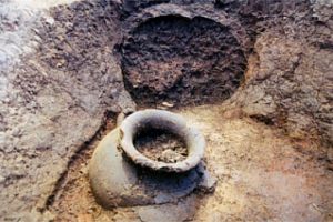 la fornace rinvenuta sullo scavo del Trebbio